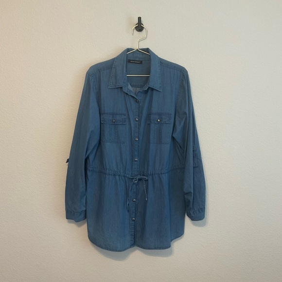 Ashley Stewart Denim Jacket Button Down Lightweight 1X - Picture 2 of 8